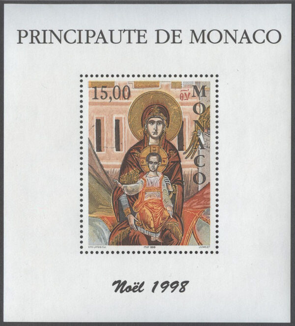 Monaco - M BL  75 Jul 1998 - Konst - Maria & Barn, Block **