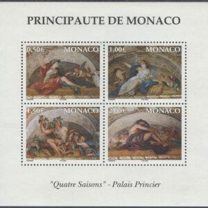 Monaco – M BL  84 Konst – Fresker – 4 årstider, Block **
