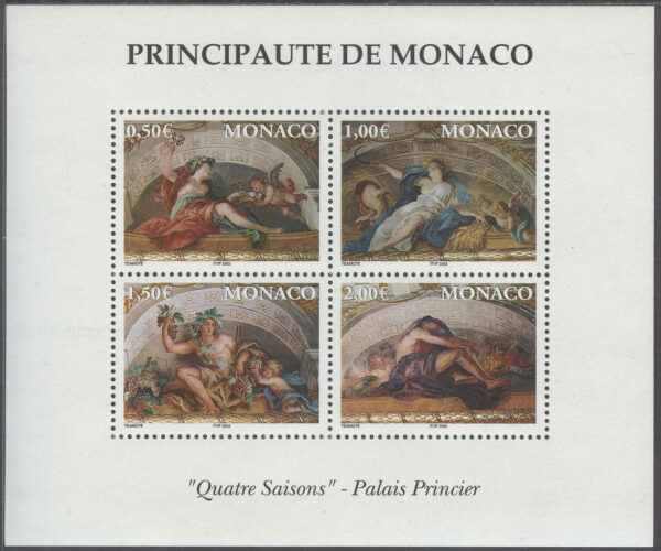 Monaco - M BL  84 Konst - Fresker - 4 årstider, Block **