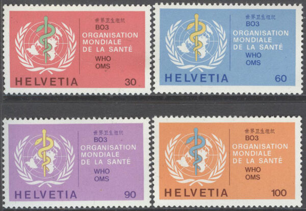 Schweiz - OMS - M   36-39 WHO-emblem, 4 kpl **