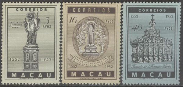 Macau - M  388-390 St. Franz Xaver död i 400 år, serie 3 kpl **