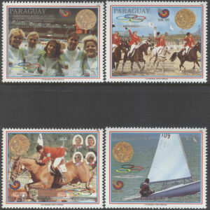Paraguay – M 4304-4307 OS i Seoul 1988 Medaljörer II bla Hästar, serie 4 olika **