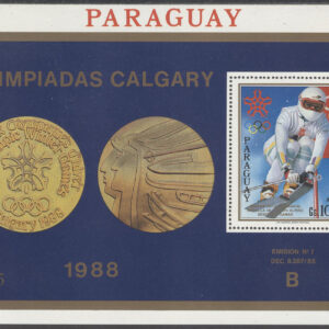 Paraguay – M BL 453 OS i Calgary 1988 Utförsåkning – Medaljör, Block **