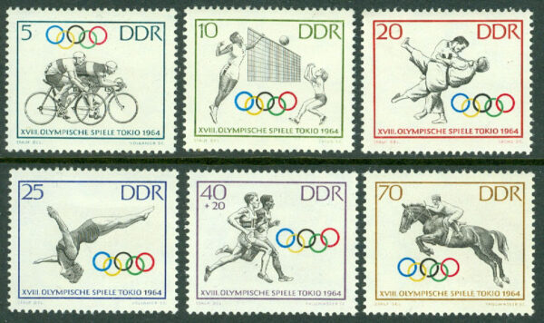 DDR - M 1033-1038 OS i Tokyo 1964 (I), 6 kpl **