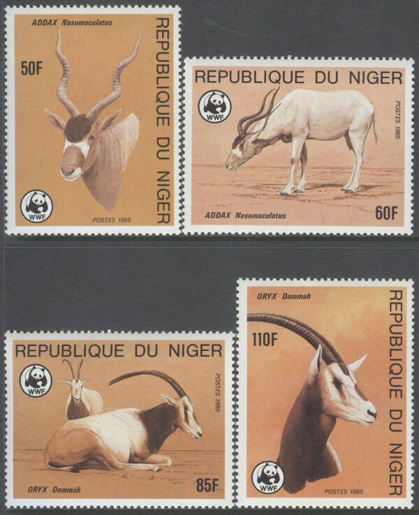 Niger - M  941-944 Antiloper - Naturskydd - WWF, 4 kpl **