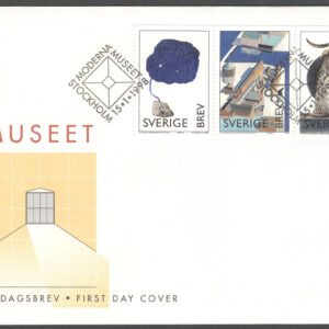 Sverige – FDC 1998-01-15 – Moderna Museet, 3-strip kpl Vinjett 1