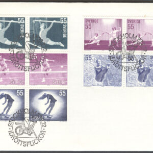 Sverige – FDC 1972-02-23 – Idrottsflickor, delat 10-Block kpl