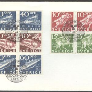 Sverige – FDC 1972-10-07 – Stockholmia 74 I, delat 10-Block kpl
