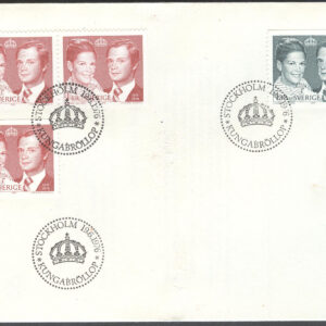 Sverige – FDC 1976-06-19 – Kungabröllop, 4 kpl