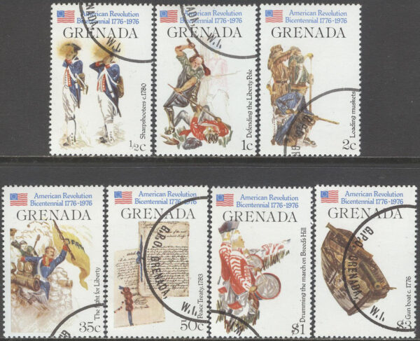 Grenada - M  749-755 USA Självständigt 200 år - Uniformer, serie 7 kpl