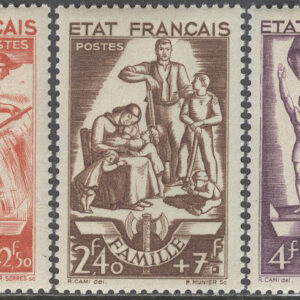 Frankrike – M  589-593 Nationell Hjälp – M Pétain 87 år, serie 5 kpl **