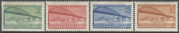 Jugoslavien - M  548-551 Donau konferans 1948 - Bro över Sava, serie 4 kpl **