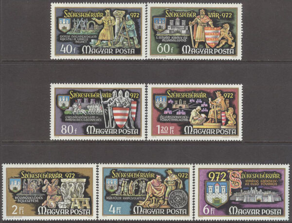 Ungern - M 2782-2788 A Staden Székesfehérvár 1000 år, 7 kpl **