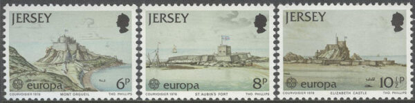 Jersey - M  177-179 Europa CEPT 1978 Monumentalbyggnader, 3 kpl **
