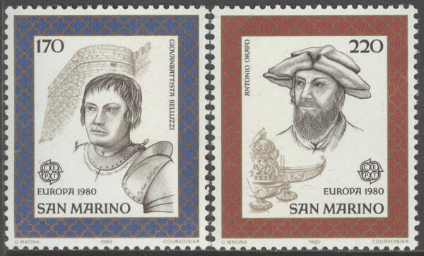 San Marino - M 1212-1213 Europa CEPT 1980 Betydande Personer, serie 2 kpl **