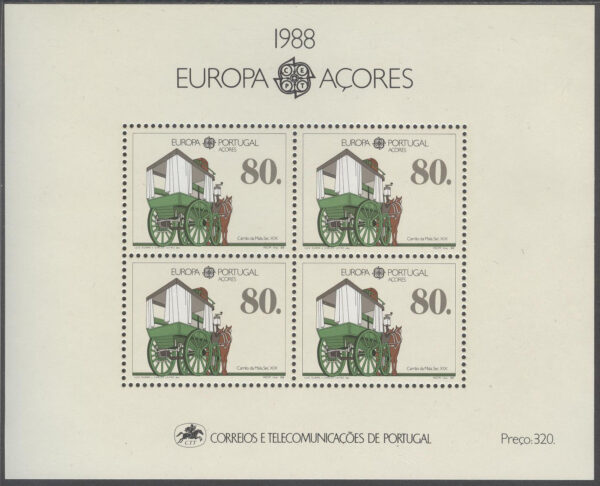Azorerna - M BL   9 Europa CEPT 1988 Transport och kommunikation, Block **