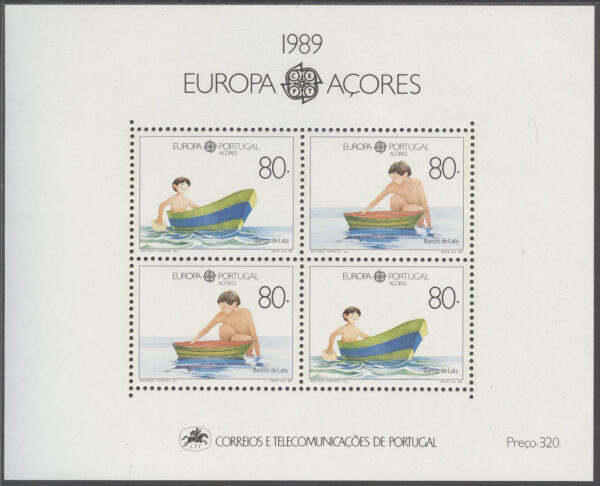 Azorerna - M BL  10 Europa CEPT 1989 Barnlekar, Block **