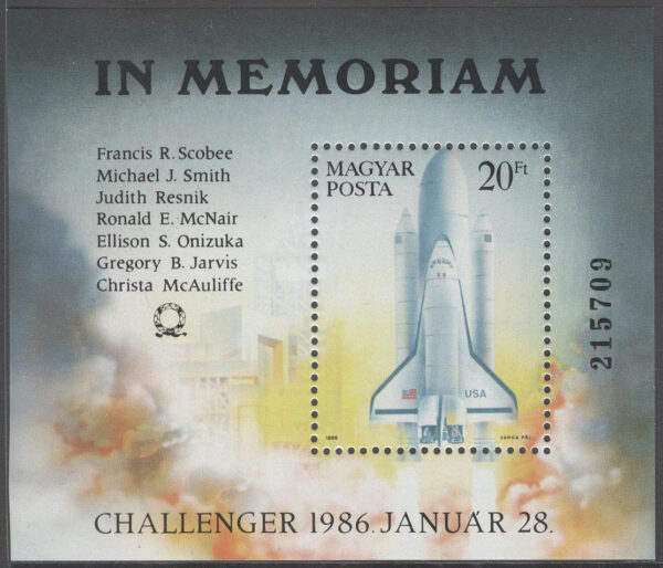 Ungern - M 3812 (BL 182) Rymdfärjan Challenger exploderar, block **