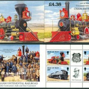 Isle of Man – M  512-516 + BL 17 Häfte med Järnväg 8 frim + Block **