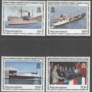 Ascension – M  535-538 Fartyg bla RMS St. Helena II, serie 4 kpl **