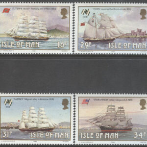 Isle of Man – M  371-374 Båtar – Segelfartyg bla Star of India, 4 kpl **