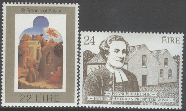 Irland - M  464-465 St. Franz von Assisi 800 år, serie 2 kpl **