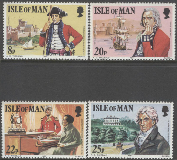 Isle of Man - M  189-192 M Wilks död i 150 år - Båtar, serie 4 kpl **