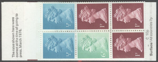 England - M  561-562, 570 C Drottning Elisabeth II, 6 frimärken i Häfte kpl **