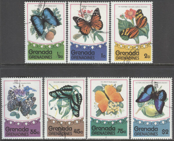 Grenada Grenadines - M   79-85 Fjärilar, 7 kpl stpl