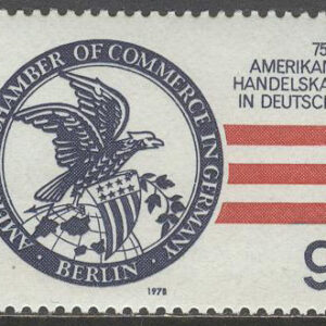 Berlin – M  562 Amerikanska Handelskammaren i Tyskland 75 år, märke kpl **