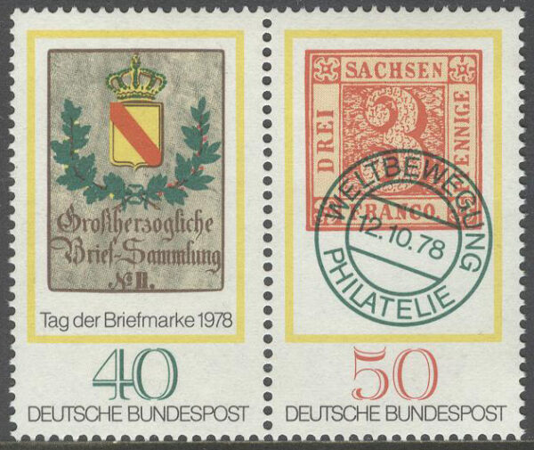 Tyskland - M  980-981 Frimärkets Dag 1978 - Världsrörelse för Filateli, par kpl **