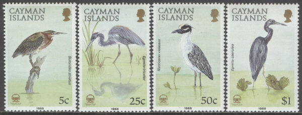 Cayman Islands - M  604-607 Fåglar bla Mangrovehäger, 4 kpl **