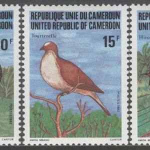 Kamerun – M  985-987 A Fåglar bla Turturduva, serie 3 kpl **