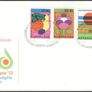 Nederländerna – FDC 1972-04-01 – Kultur – Trädgårdar & Musik, serie 4 kpl