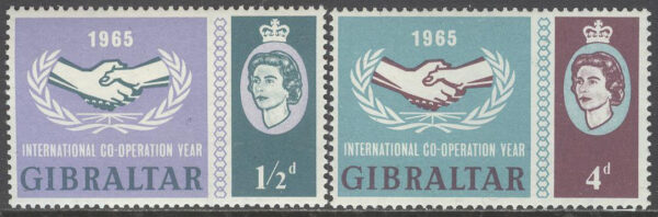 Gibraltar - M  171-172 Internationella samarbetsåret 1965, 2 kpl **