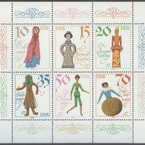 DDR – M 2472-2477 Historiska Dockor, Miniark kpl **