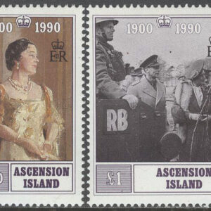 Ascension – M  529-530 Drottningmodern Elisabeth 90 år, serie 2 kpl **