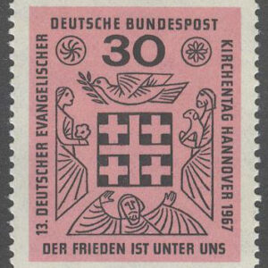 Tyskland – M  536 Tyska Evangeliska Kyrkdagen 1967, 1 kpl **