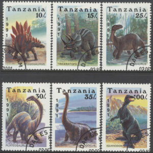 Tanzania – M  854-859 Förhistoriska Djur bla Diplodocus, 6 ol stpl