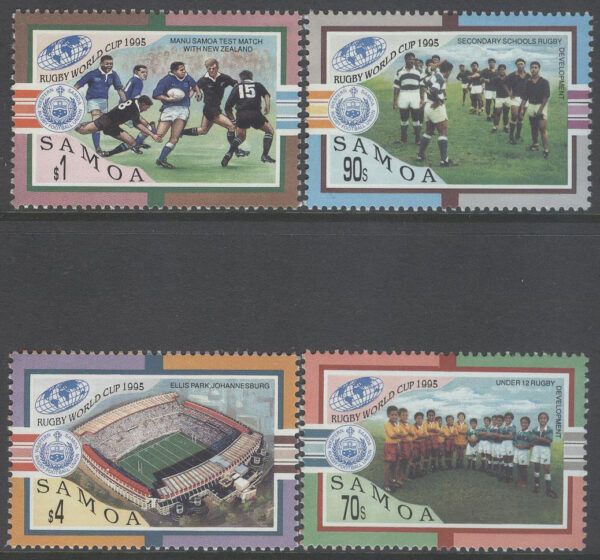 Samoa - M  803-806 VM i Rugby i Sydafrika 1995, 4 kpl **
