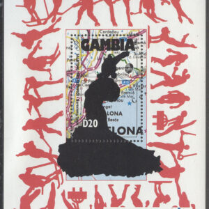 Gambia – M BL 145 OS i Barcelona 1992 – Karta, Block  **