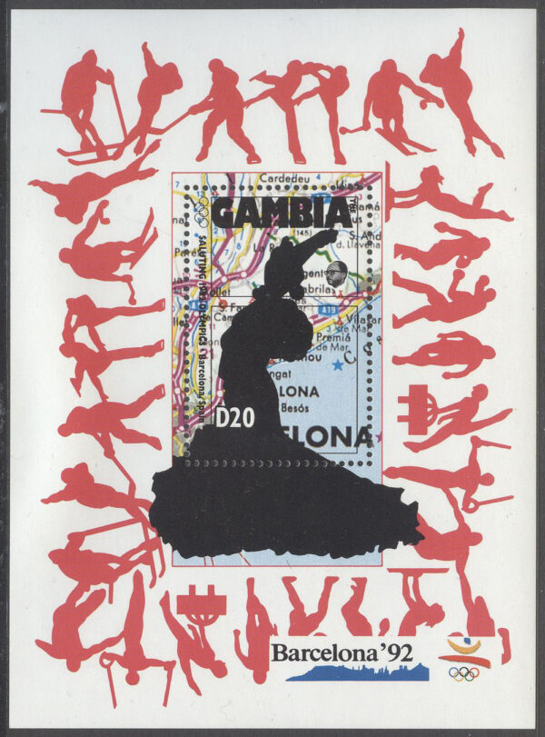 Gambia - M BL 145 OS i Barcelona 1992 - Karta, Block  **