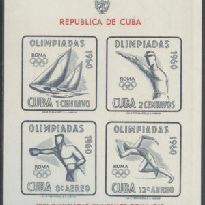 Kuba – M BL  18 OS i Rom 1960 Segling & Boxning, Block **