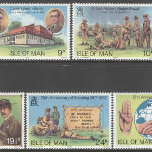 Isle of Man – M  203-207 Scouting 75 år – Baden-Powell 125 år, 5 kpl **