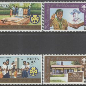 Kenya – M  214-221 Scouting 75 år – För kvinnor 60 år, 4 st par kpl **