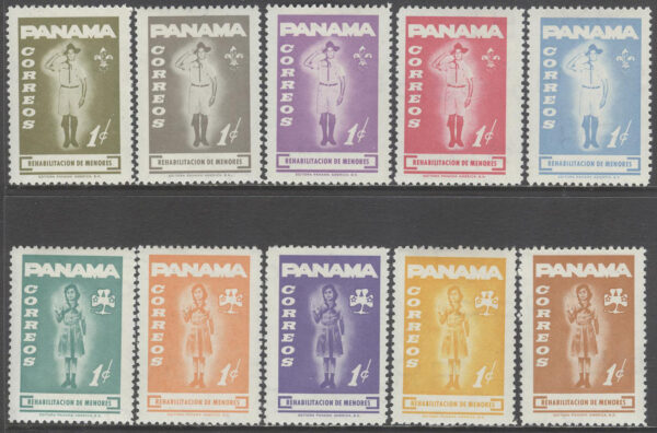Panama - M Zw   52-61 Scouting - Ungdomshjälp - Tvångspåslag, 10 kpl **