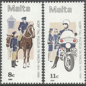 Malta – M  706-709 Polisen på Malta 170 år – Uniformer – Häst, serie 4 kpl **