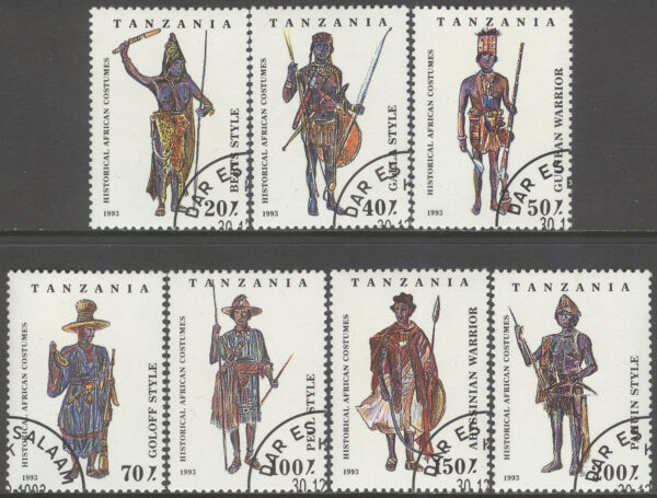 Tanzania - M 1685-1691 Dräkter från stammar & regioner, serie 7 kpl