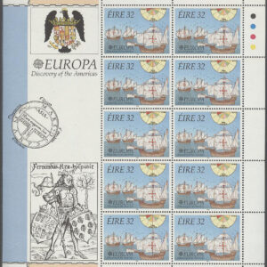 Irland – M  792-793 Europa CEPT 1992 Upptäckten av Amerika, 2 st Miniark kpl **