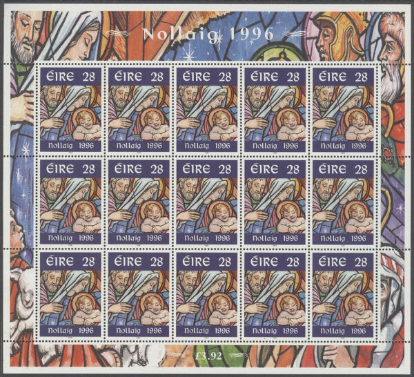 Irland - M  972 Jul 1996 - Den Heliga familjen, Miniark kpl **